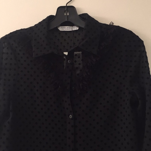 Zara Polka for black blouse. Xs - Picture 7 of 8